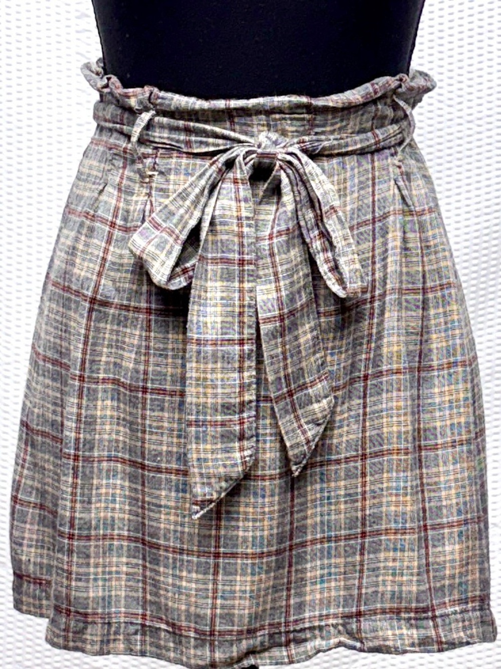 American Eagle Outfitters Plaid Mini Skirt in Gray and Brown